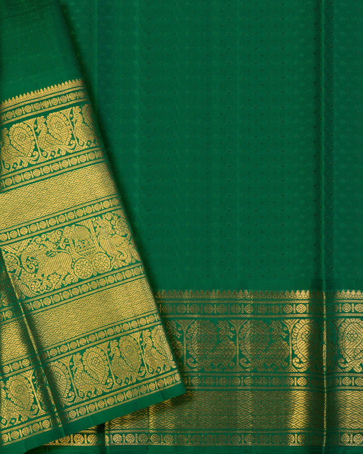 Tissue Yellow Korvai Kanchipuram Silk Saree With Pure Zari  TSW0942