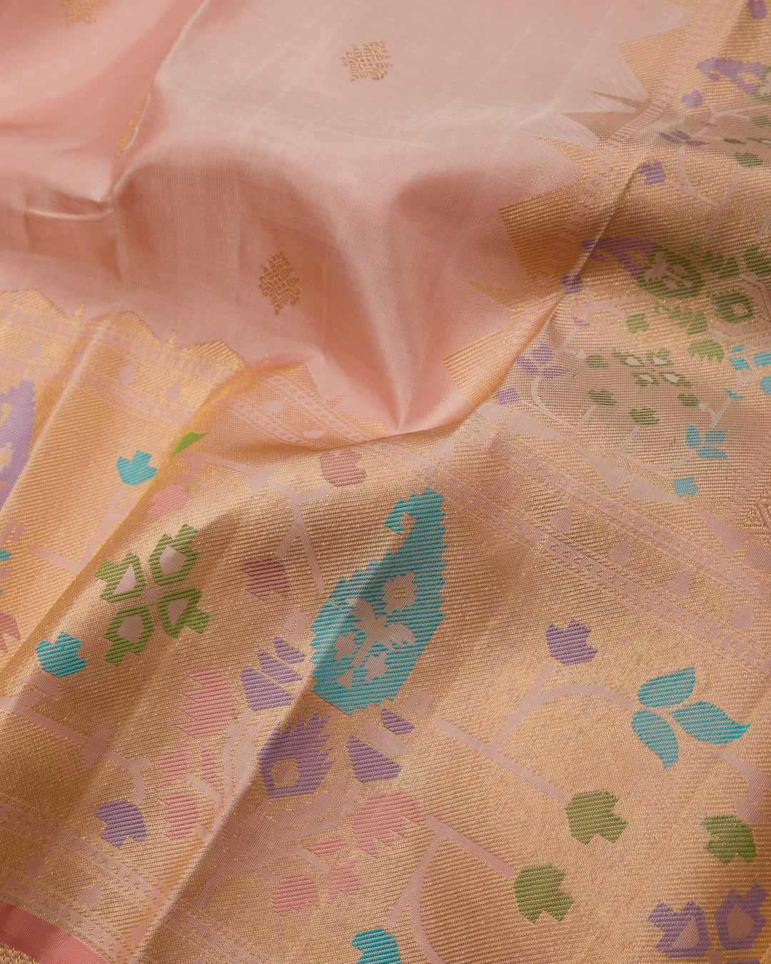 Peach Kanchipuram Silk Saree - TSW1215 - View 3