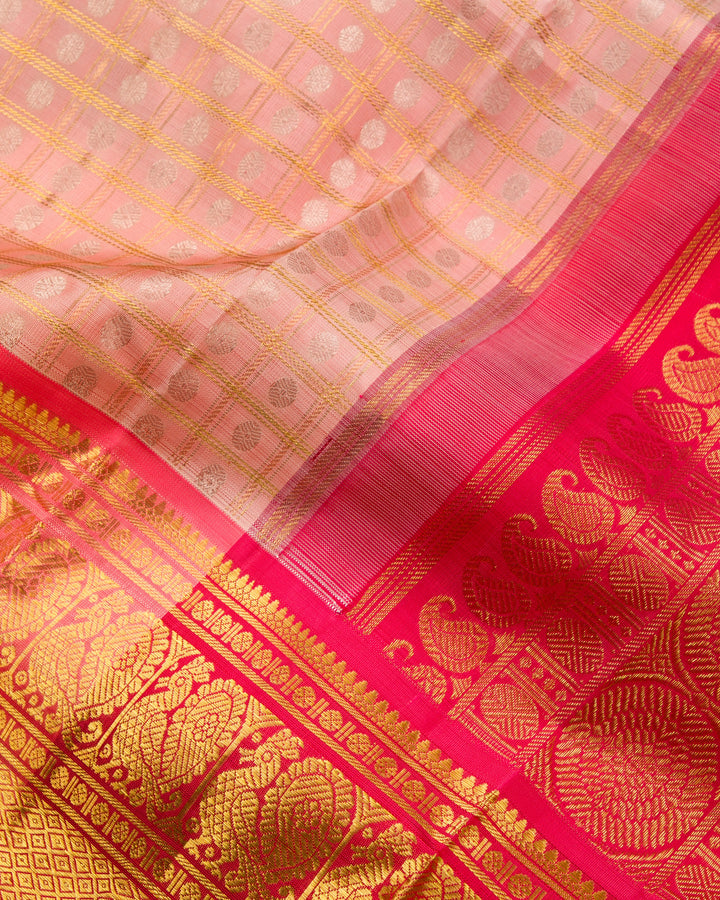 Light Pink Kanchipuram Silk Saree - TSW1218 - View 3