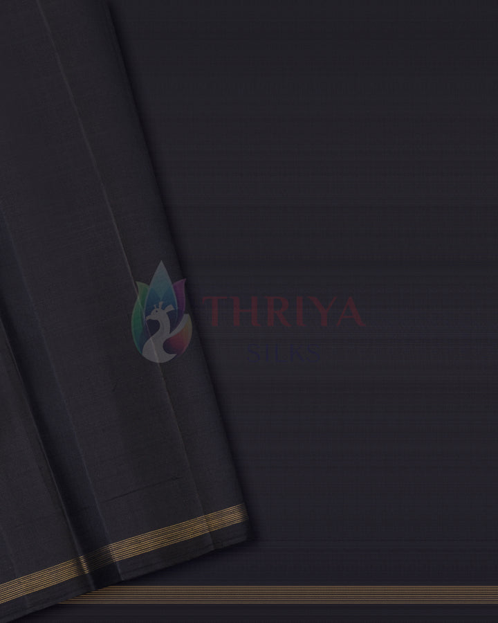 Black Kanchipuram Silk Saree & 3G Zari  - TSPQ100505