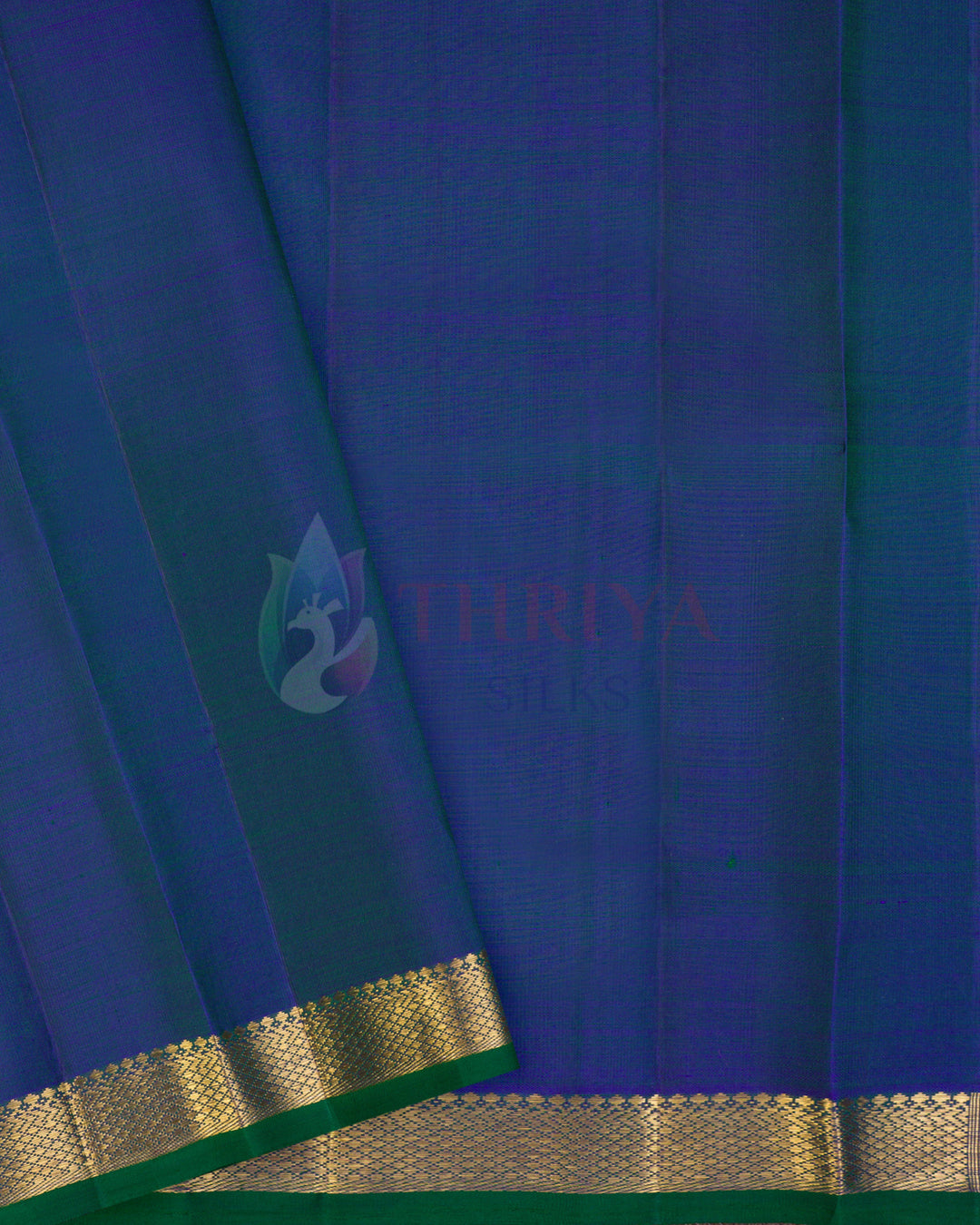 Peacock Blue Kanchipuram Silk Saree & 3G Zari - TSPQ200714