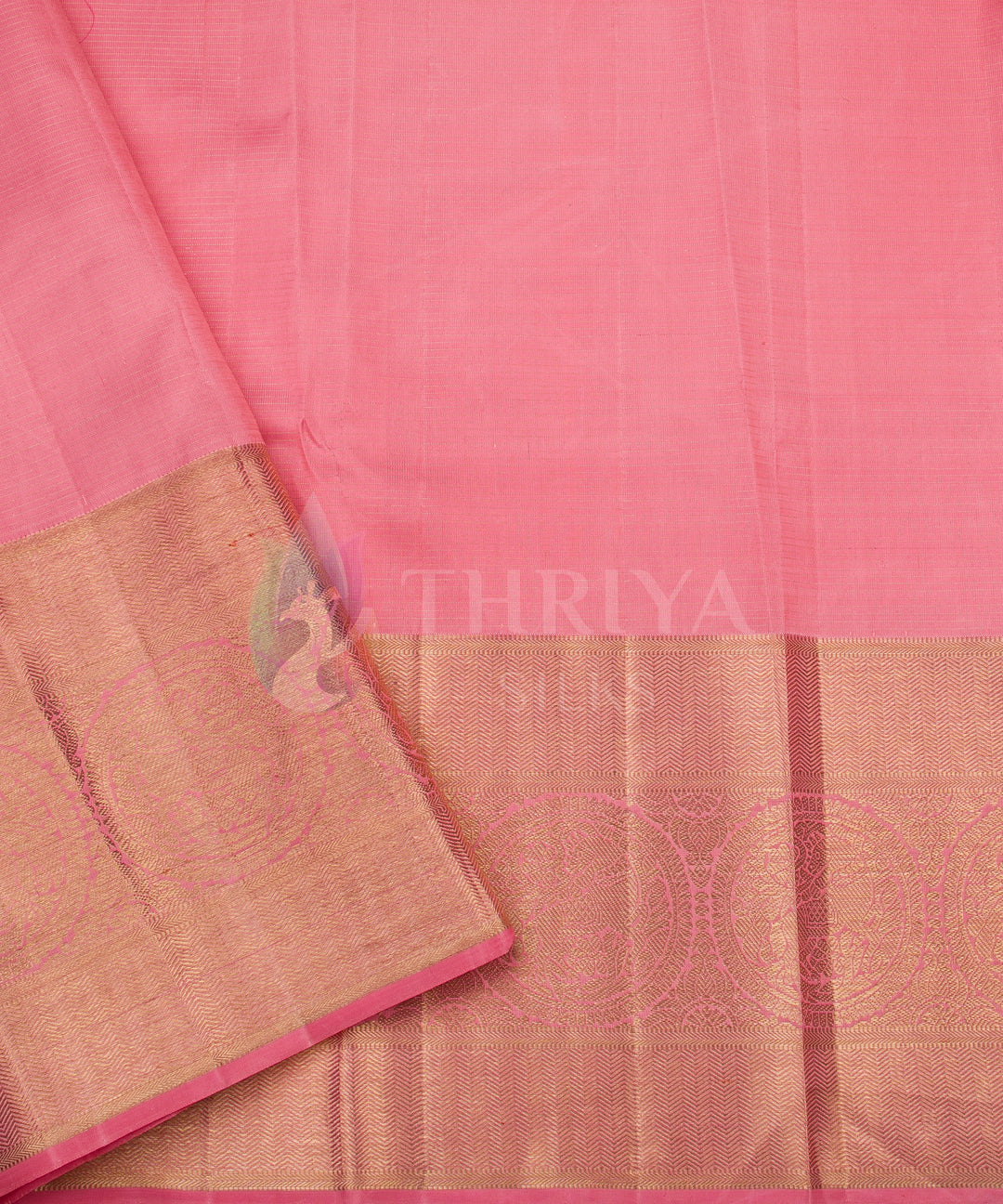 Green and Light Pink Kanchipuram Silk Saree - TSW1135 - View 5