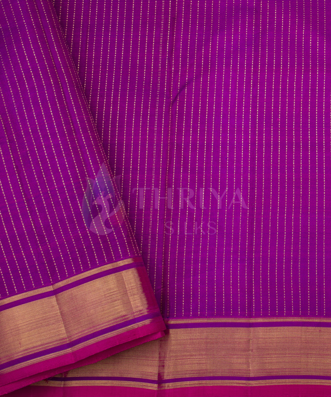 Magenta and Gold Kanchipuram Silk Saree- TSW050702 - View 5