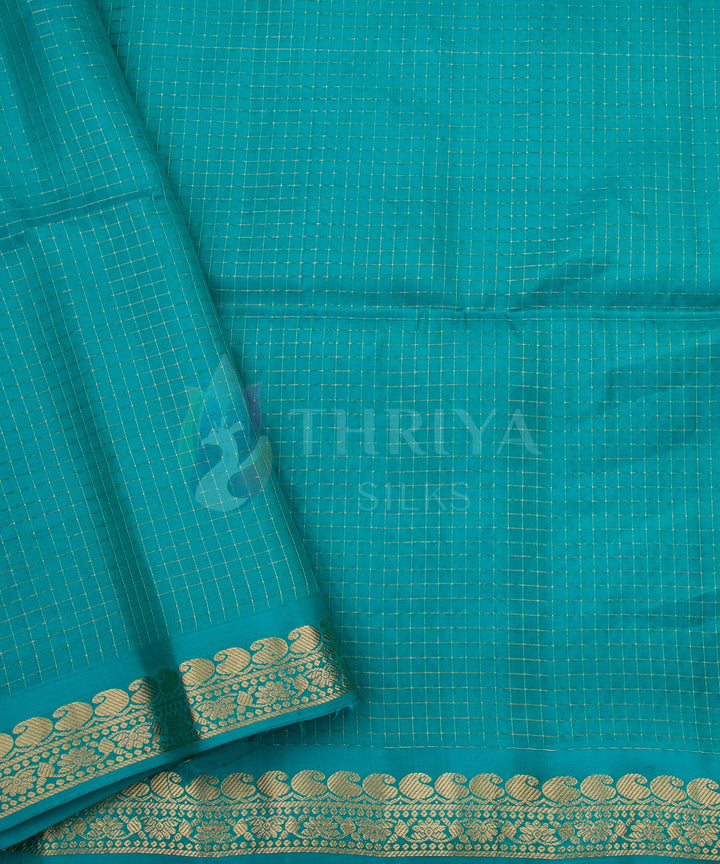 Red and Turquoise Soft Silk Saree - TSW060706 - View 5