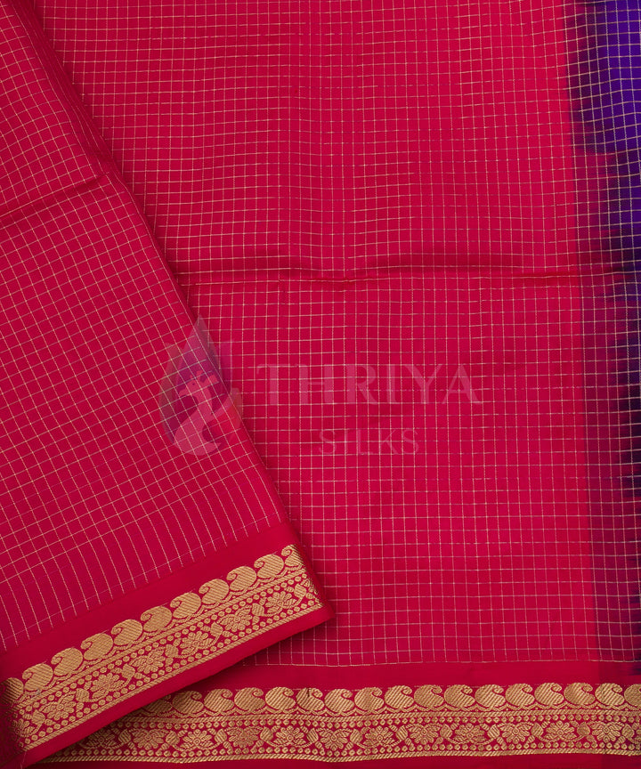 Purple and Red Soft Silk Saree - TSW060704 - View 5