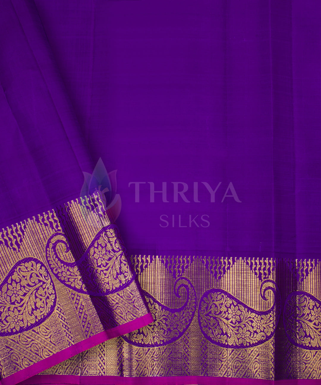 Orange and Purple Kanchipuram Silk Saree - TSW050707 - View 5