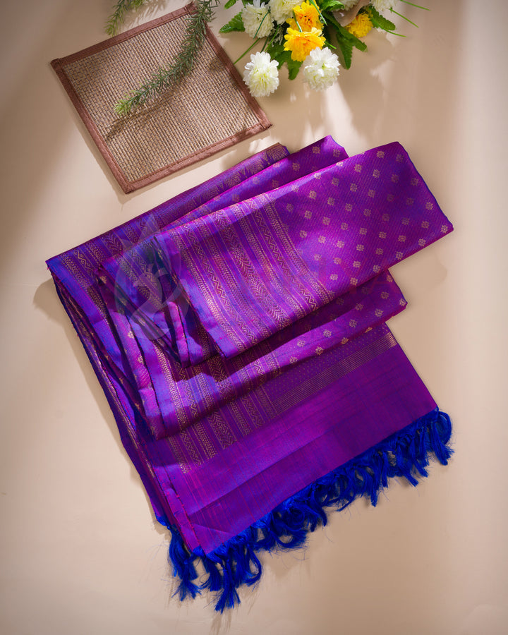 Kanchipuram Purple Dupatta with 2g Zari - TSW040403