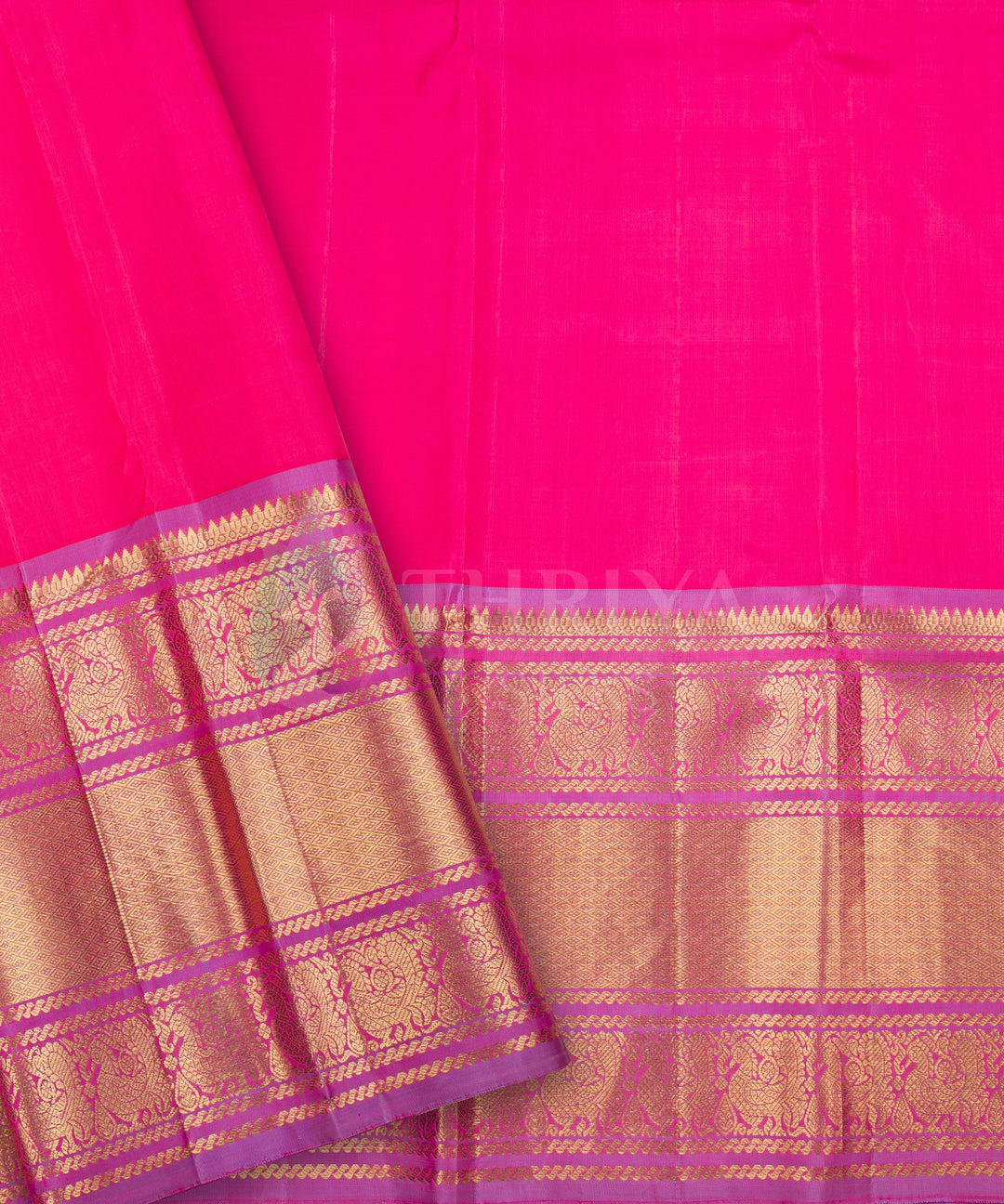 Light Sky Blue with Pink Kanchipuram Silk Saree - TSW1228 - View 5