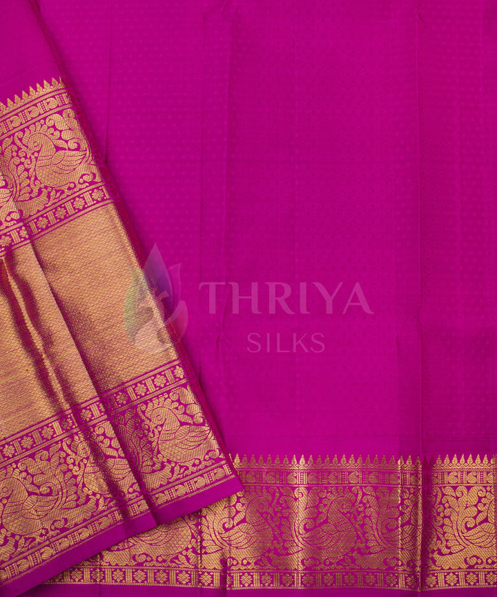 Baby Pink with Magenta Kanchipuram Silk Saree - TSW0928 - View 5