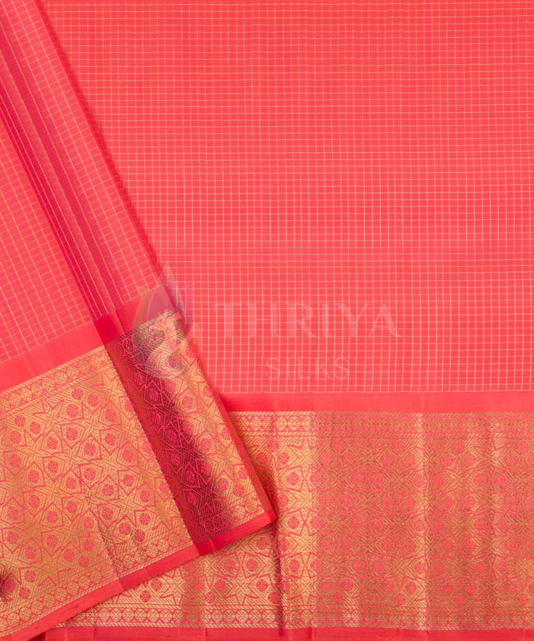 Peach Pure Zari Kanchipuram Silk Saree - TSW0804 - View 5