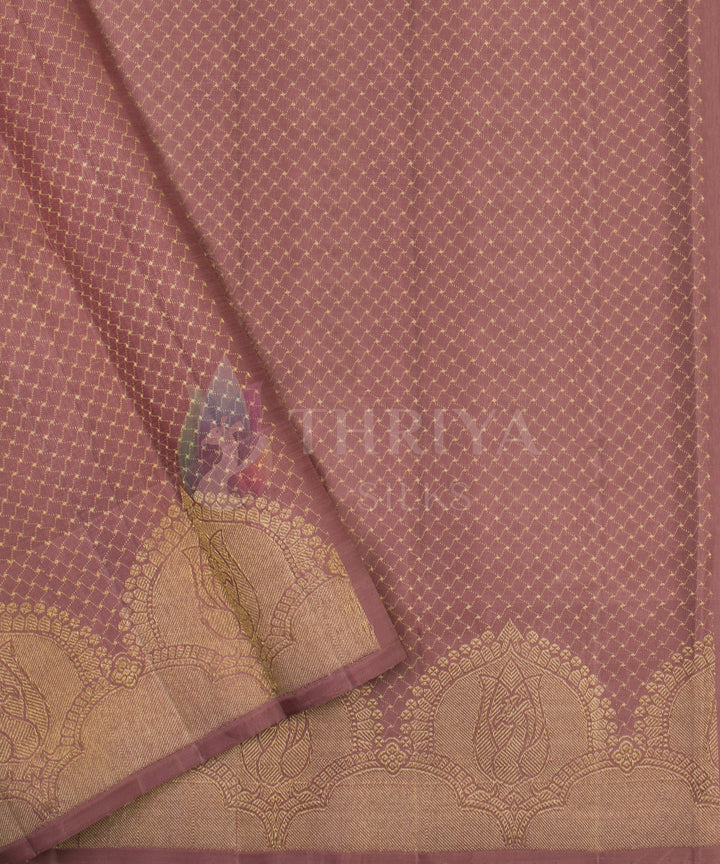 Lemon Green and Violet Pure Zari Kanchipuram Silk Saree -  TSW0858 - View 5