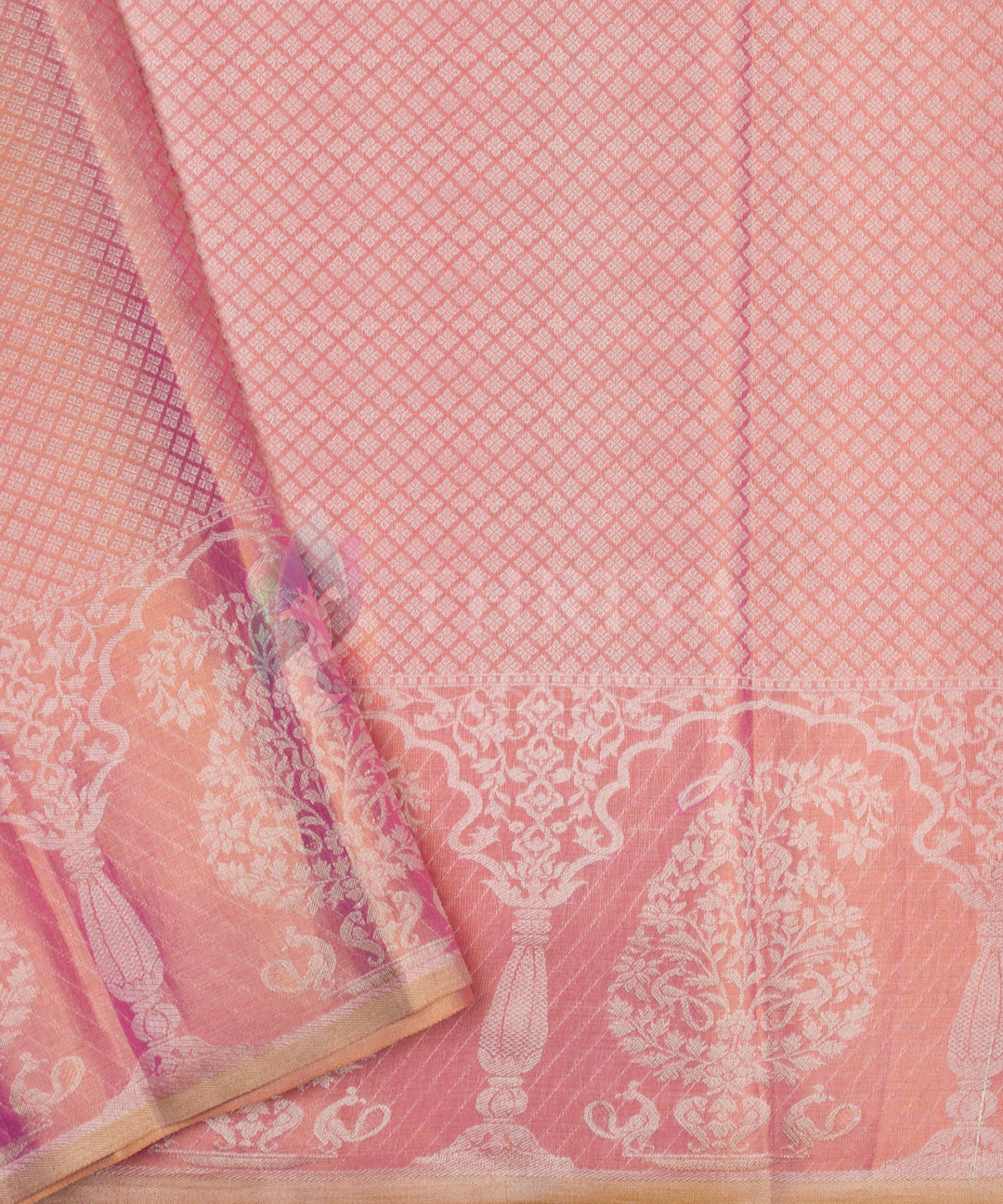 Baby Pink with Gold Tone Kanchipuram Silk Saree - TSW1109 - View 5