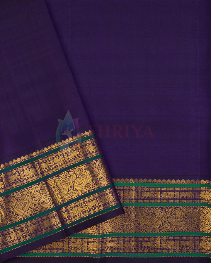 Orange Korvai Kanchipuram Silk Saree - TSPQ100514