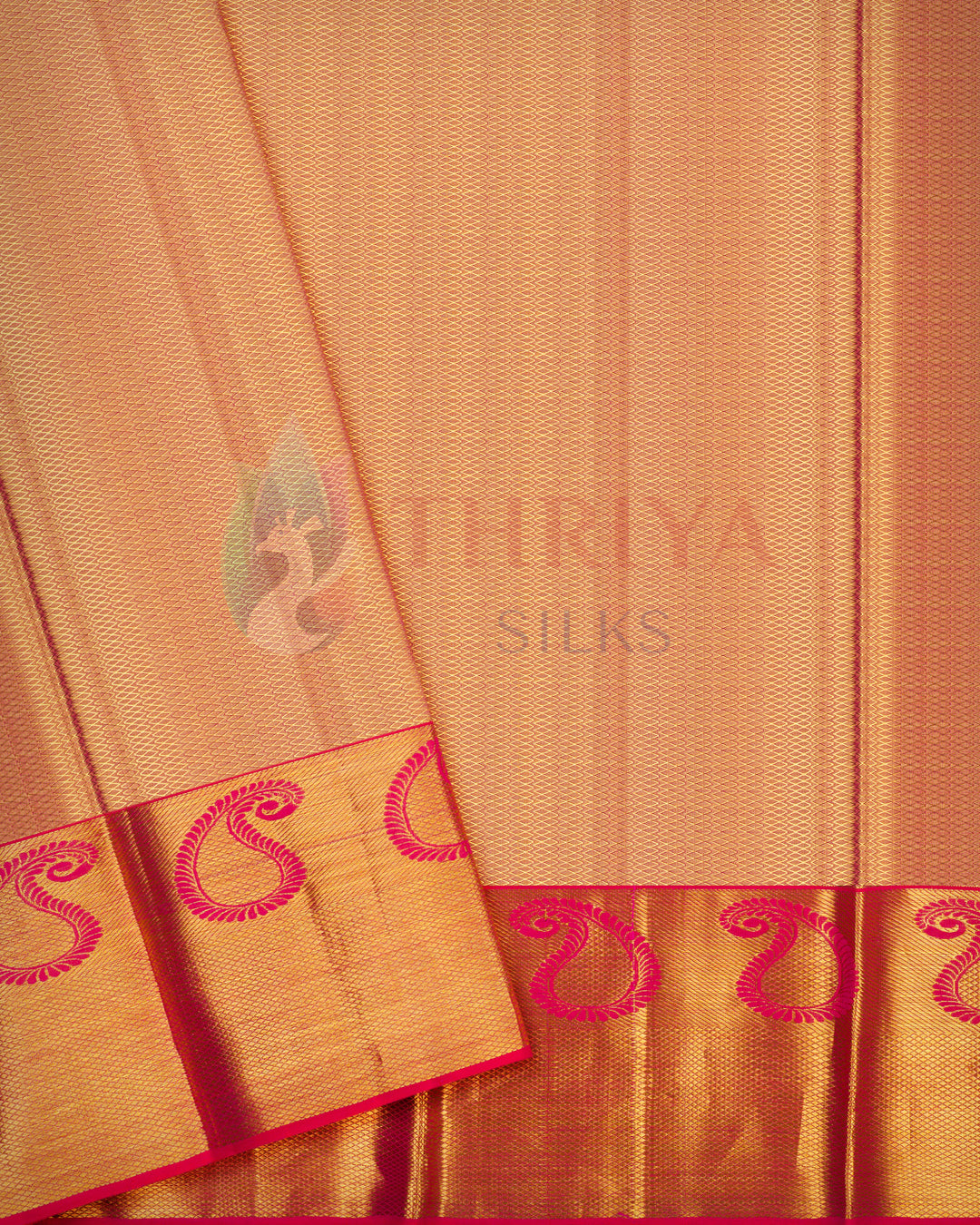 Golden Pink Kanchipuram Saree with 2g Zari - TSW0919