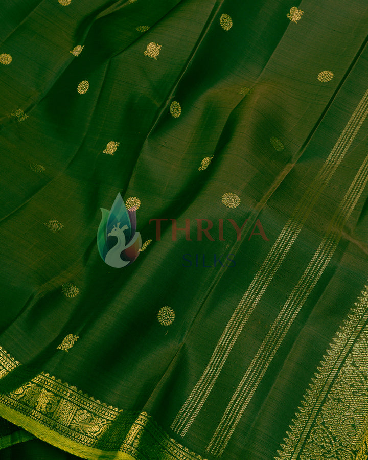 Dark Green Kanchipuram Silk Saree - TSPQ090808