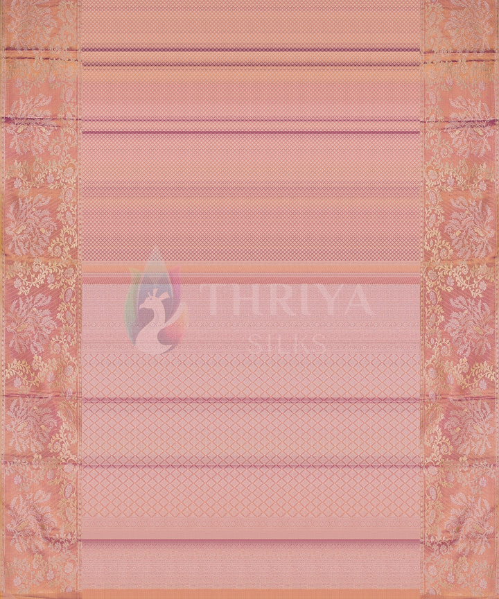 Full Gold Pink Pure Zari Kanchipuram Silk Saree - TSW0892 - View 3