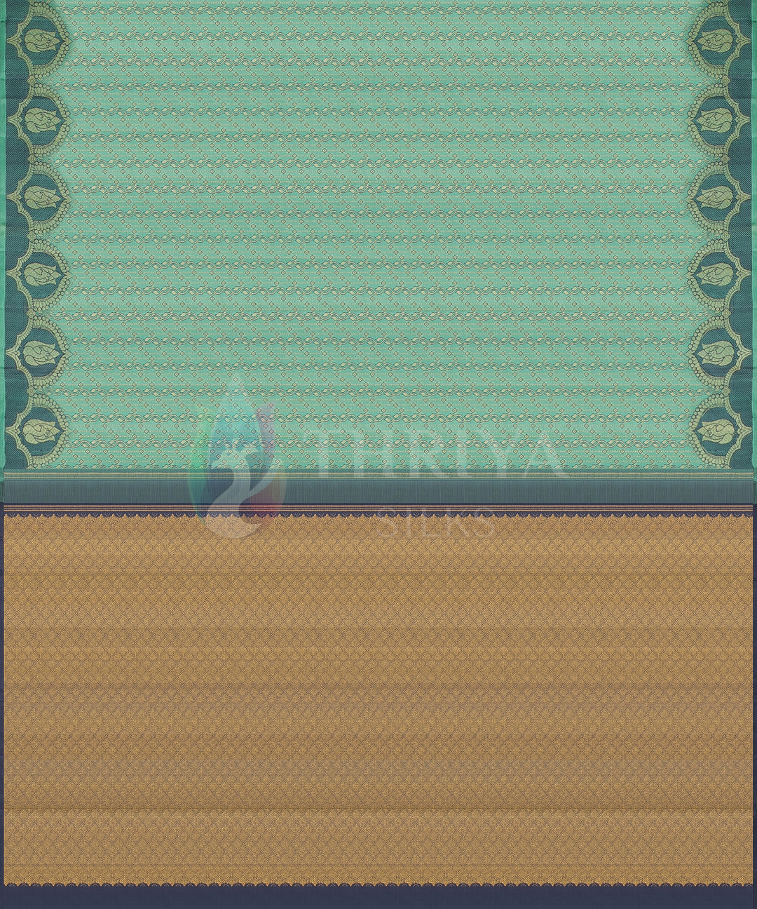 Light Green and Grey Pure Zari Kanchipuram Silk Saree - TSW0850 - View 3