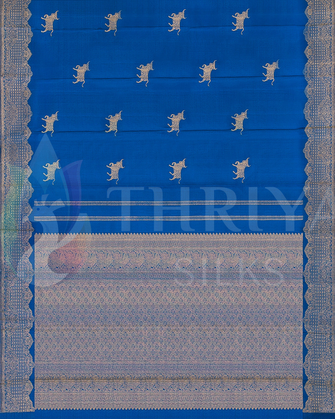 Blue Kanchipuram Silk Saree - TSW0904 - View 3