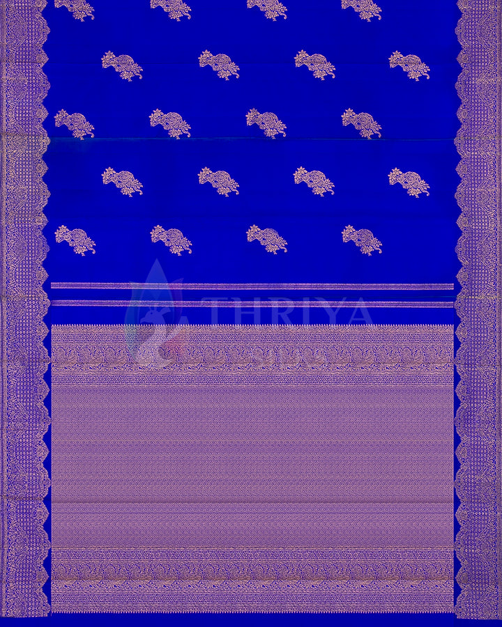 Royal Blue Kanchipuram Silk Saree - TSW0912 - View 3