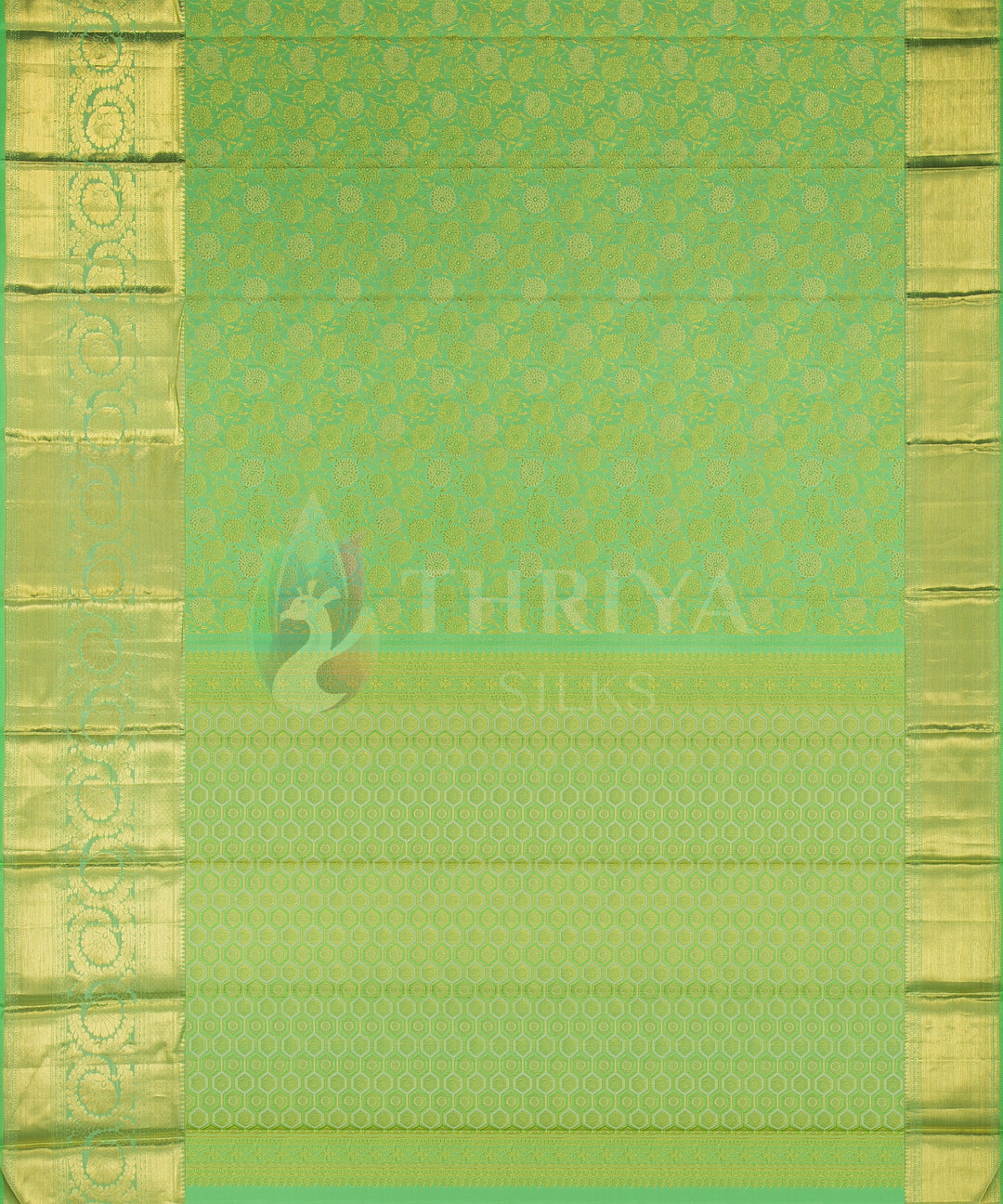 Pista Green Kanchipuram Silk Saree - TSW1177 - View 3