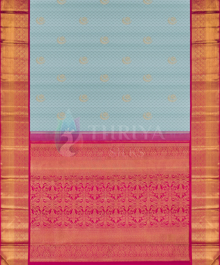 Light Sky Blue with Pink Kanchipuram Silk Saree - TSW020830 - View 3