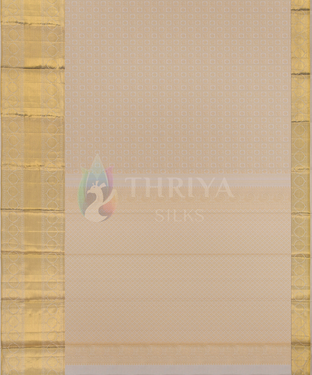 Half White Kanchipuram Silk Saree - TSW1138 - View 3