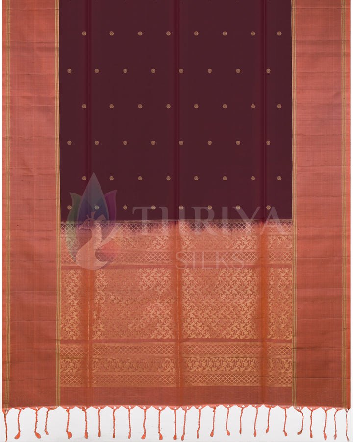 Maroon And Coral Soft Silk Saree - TSW260707 -View 3