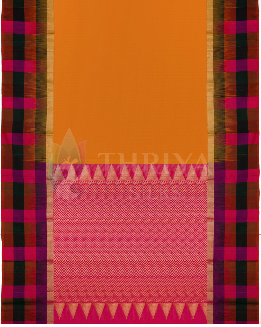 Orange And Pink Soft Silk Saree - TSW300704