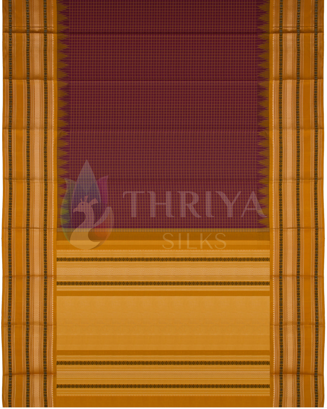 Maroon And Golden Kanchipuram Silk Saree - TSW210916