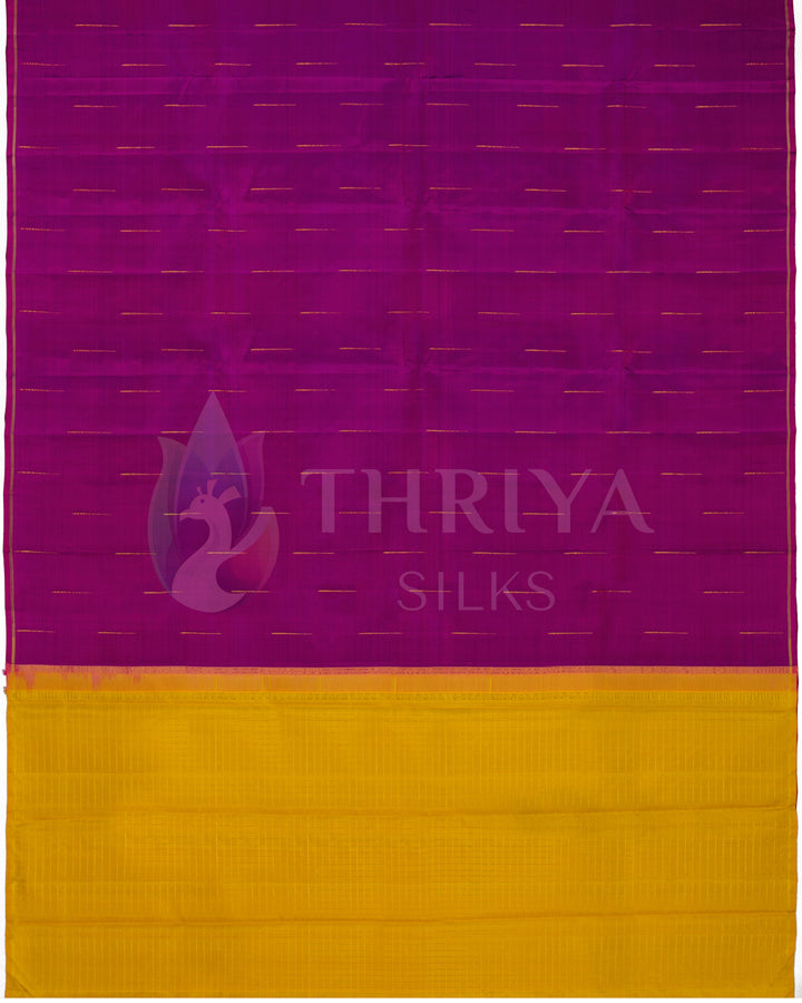 Magenta And Yellow Kanchipuram Silk Saree - TSW250908