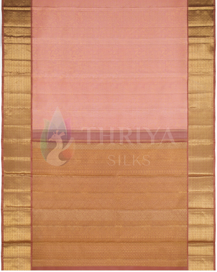 Salmon Pink And Dusty Pink Kanchipuram Silk Saree - TSW021002