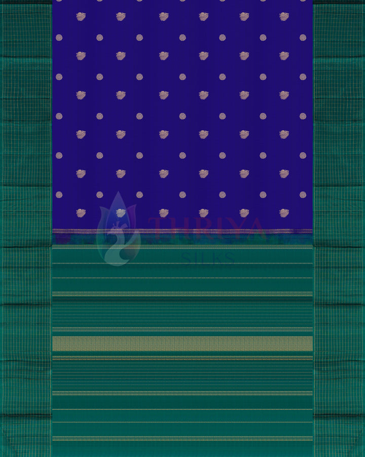 Ink Blue Kanchipuram Silk Saree & 3G - TSPQ100509