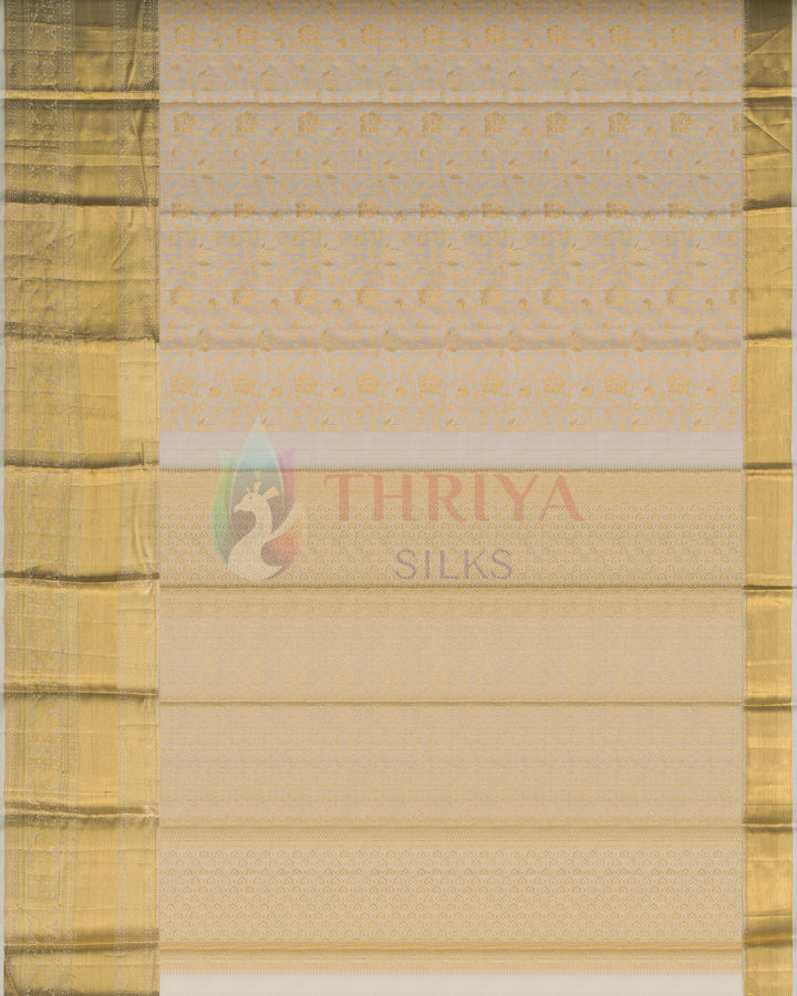 Half White Kanchipuram Silk Saree - BW2407(815)