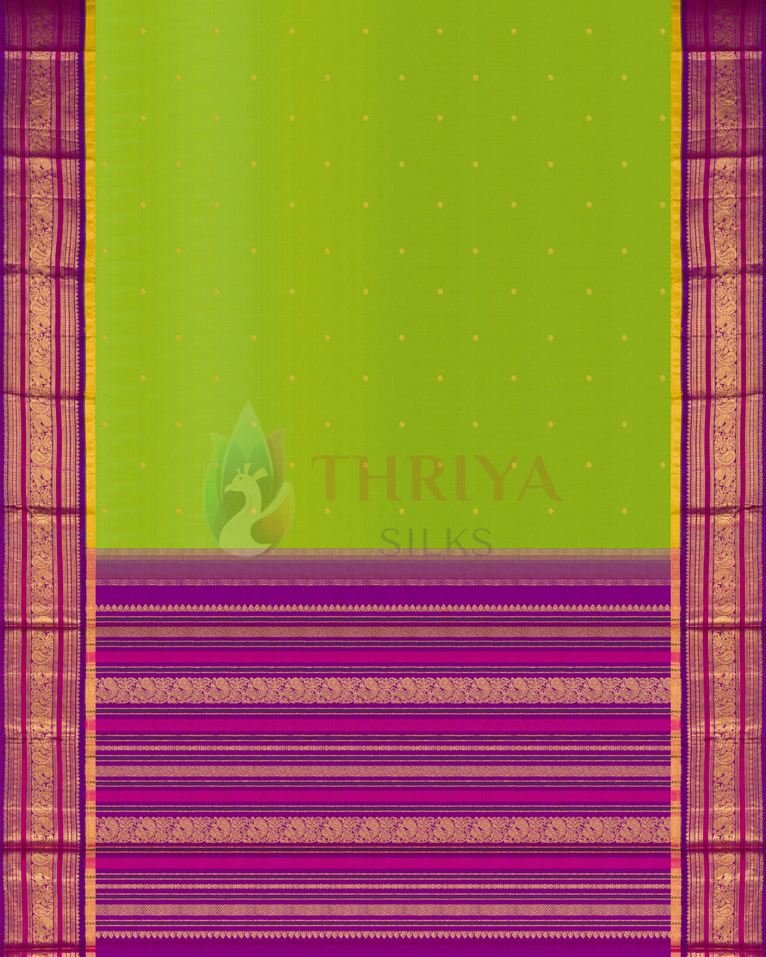 Parrot Green Kanchipuram Silk Saree - TSPQ120504
