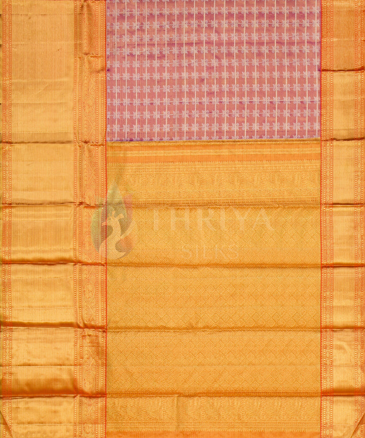 Pink And Orange Tissue Kanchipuram Silk Saree - TSW0899