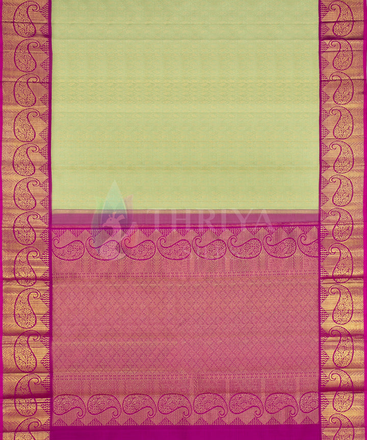 Green And Magenta Kanchipuram Silk Saree - TSWA1807