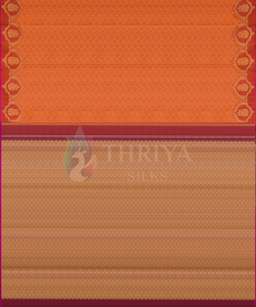 Mustard And Brown Kanchipuram Silk Saree - TSWA1808