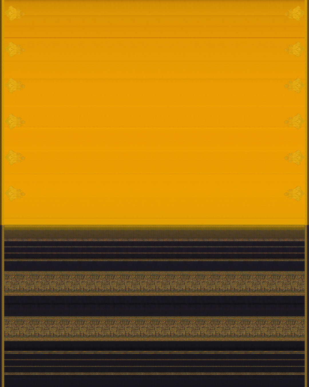 Yellow Kanchipuram Silk Saree With 2G - TSW180502
