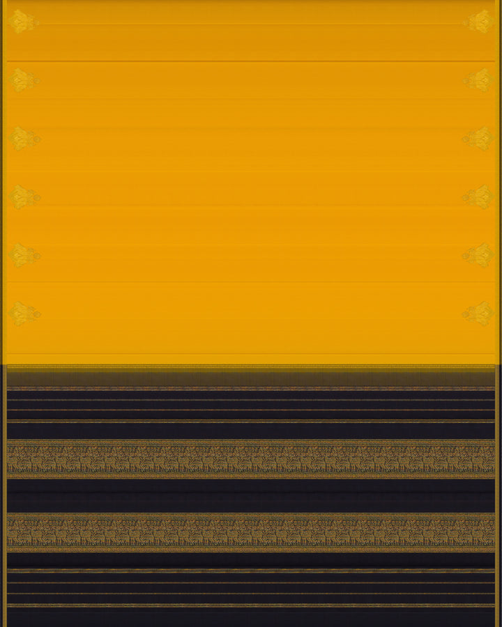 Yellow Kanchipuram Silk Saree With 2G - TSW180502