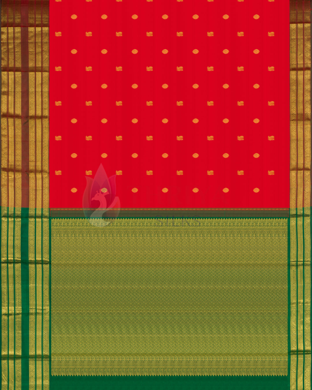 Red Kanchipuram Silk Saree - TSW1266