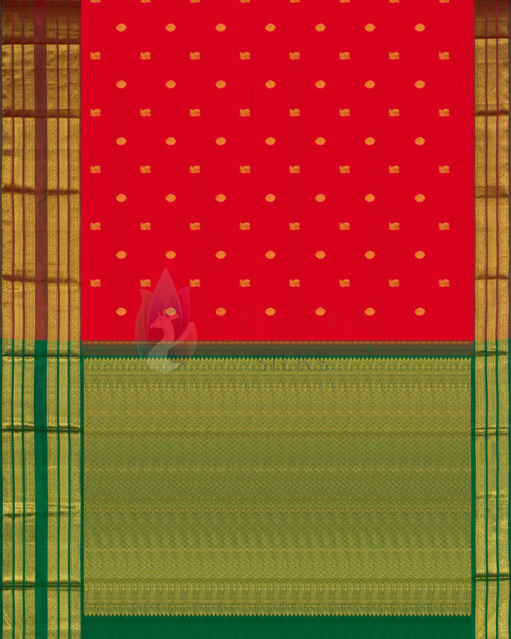 Red Kanchipuram Silk Saree - TSW1266
