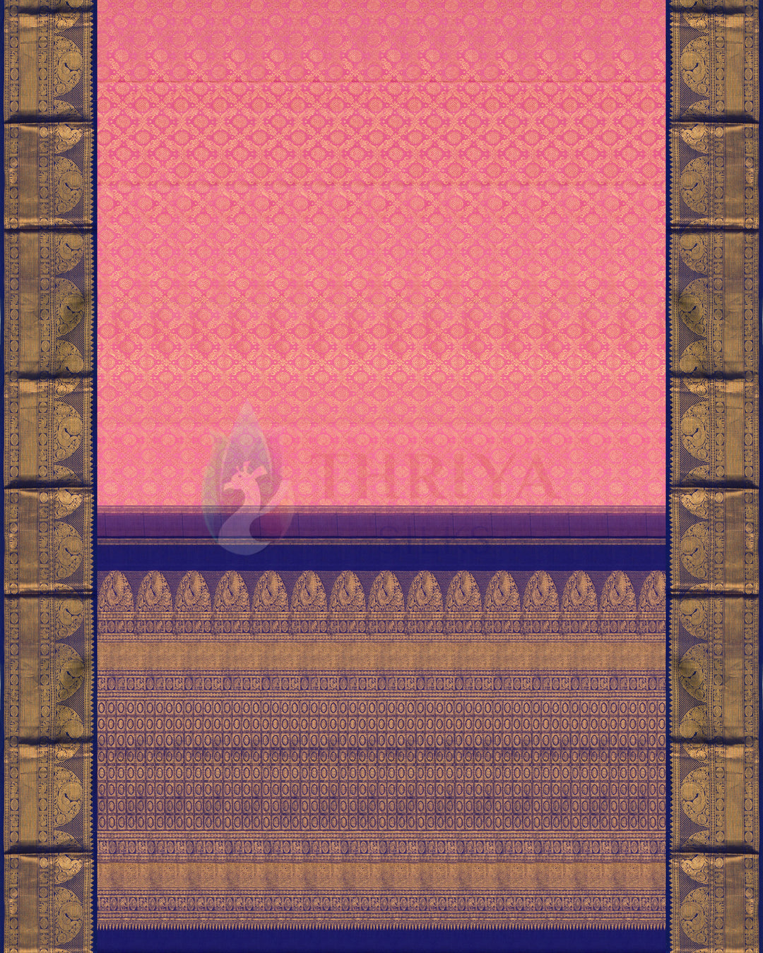 Peach Pink Kanchipuram Silk Saree - TSINS0821(844)