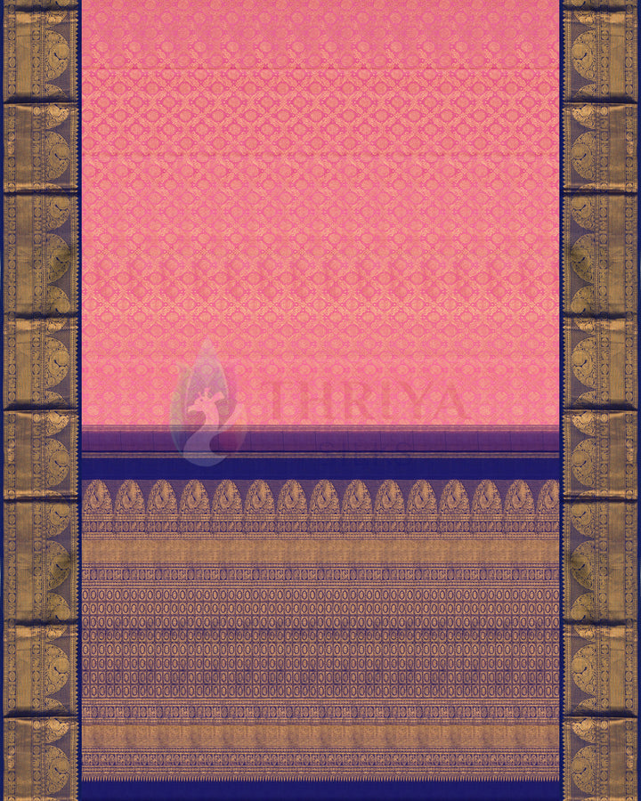 Peach Pink Kanchipuram Silk Saree - TSINS0821(844)