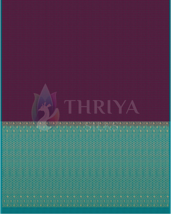 Violet And Turquoise Soft Silk Saree - TSW081001