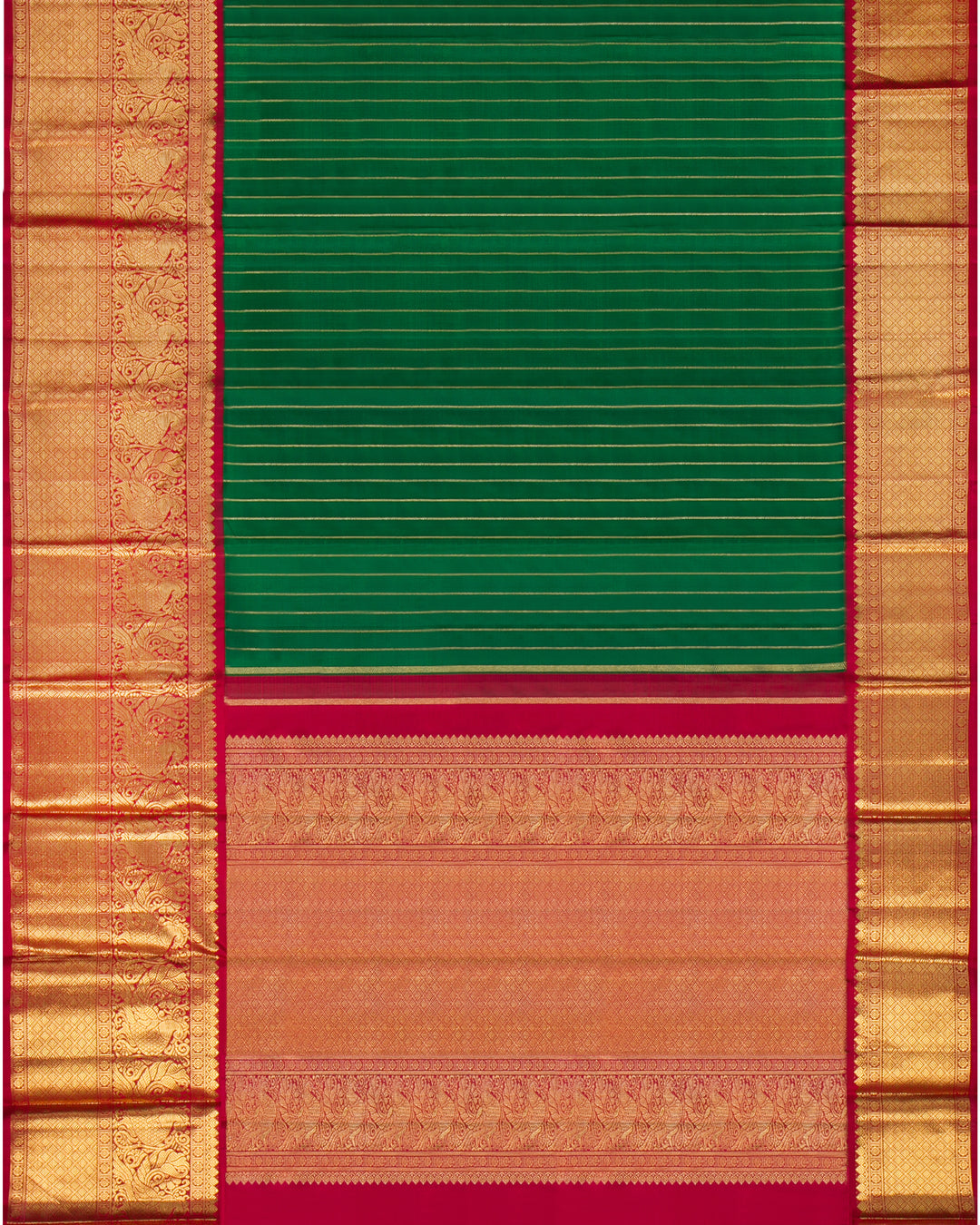 Green Kanchipuram Silk Saree - View 4