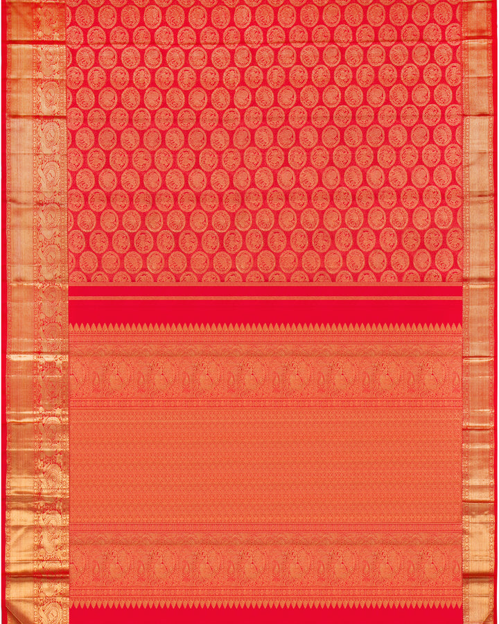 Red Kanchipuram Silk Saree- TSW1122 - View 4