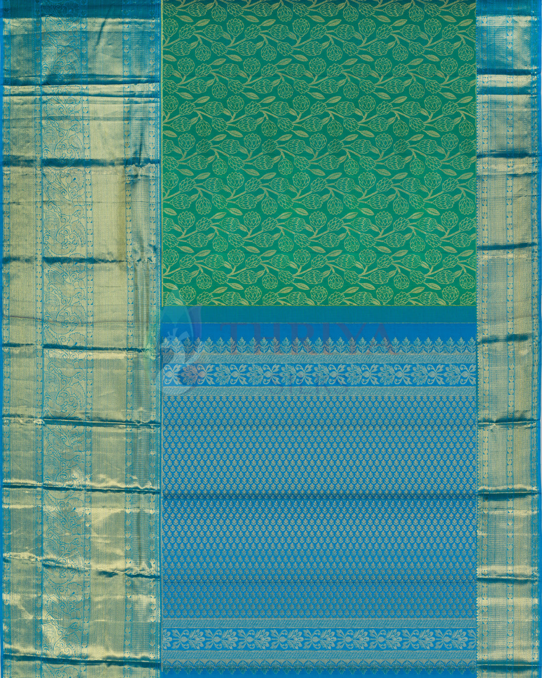 Green Kanchipuram Silk Saree - TSW1225