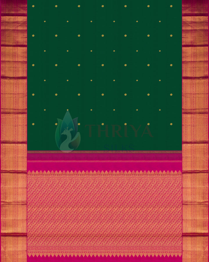 Dark Green Kanchipuram Silk Saree - TSPQ120501