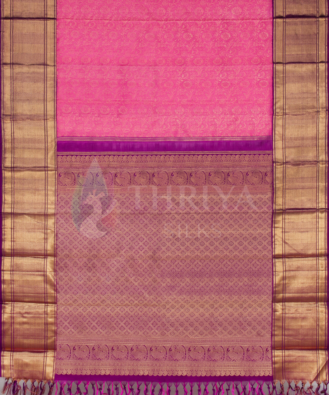 Pink and Purple Kanchipuram Silk Saree - TSW0925 - View 4