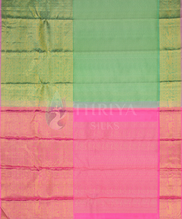 Pista Green and Pink Kanchipuram Silk Saree - TSW0929 - View 4